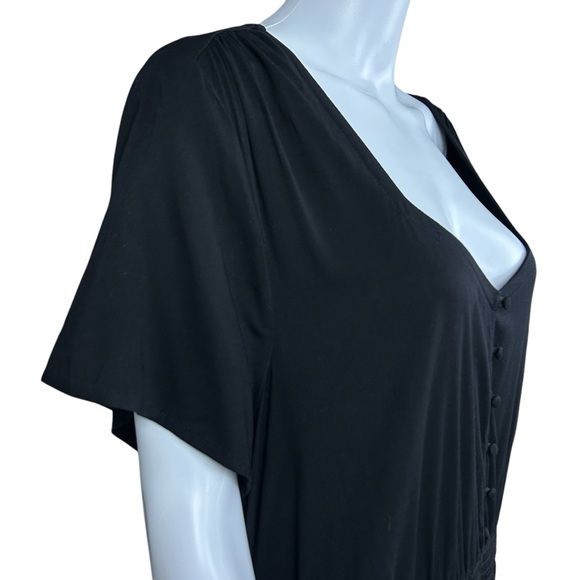 TORRID Black Maxi Dress Sz 3X Smocked Waist Pockets Stretch Whimsigoth Cottage - Picture 5 of 16